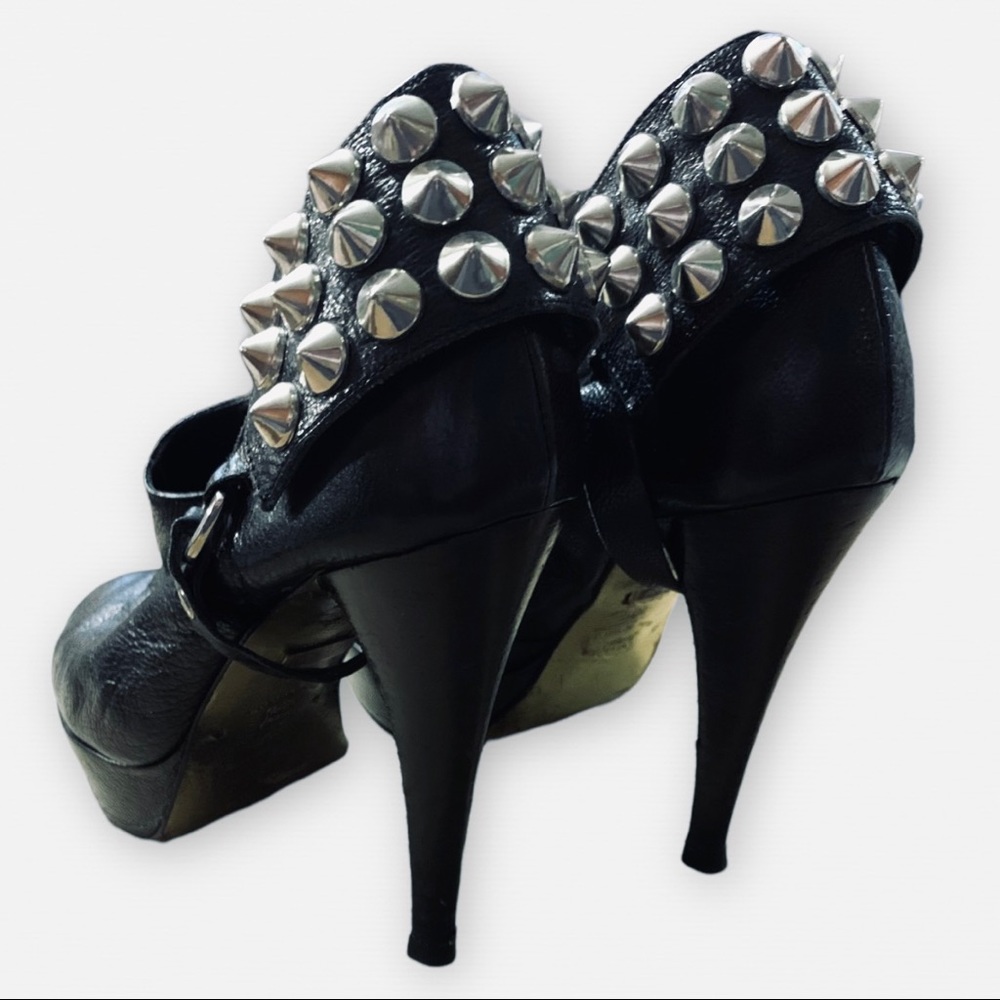 Be & D Black Heels with Silver Studs